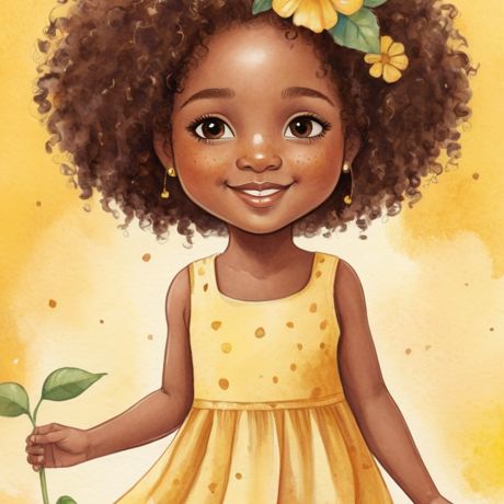 Harmony with a yellow flower in her hair