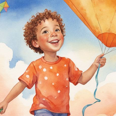 Kyran flying a kite